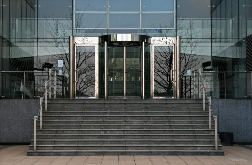 front entrance to office building